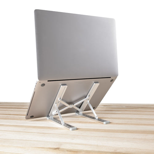 StarTech.com Portable Height Adjustable Laptop Stand - Silver, Ergonomic Riser, Supports 22lb