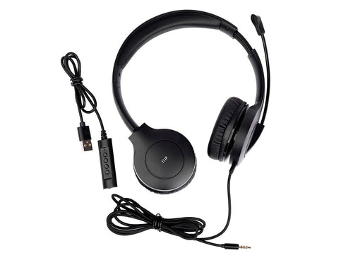 On-Ear Headset Monoprice Workstream WFH 3.5mm USB Wired Black