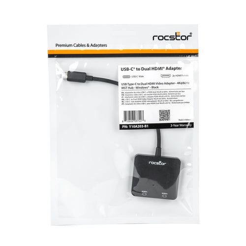 USB Grafikadapter Rocstor 3840x2160 HDMI ABS-Kabel für Windows