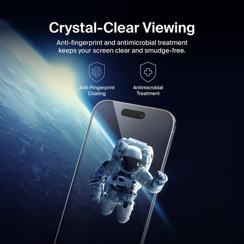 Belkin InvisiGlass Screen Protector for iPhone Air Anti-Bacterial Impact Resistant Transparent