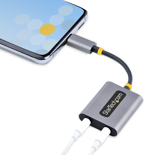 StarTech.com USB-C Audio Splitter - Dual Headset Adapter with 24-bit DAC