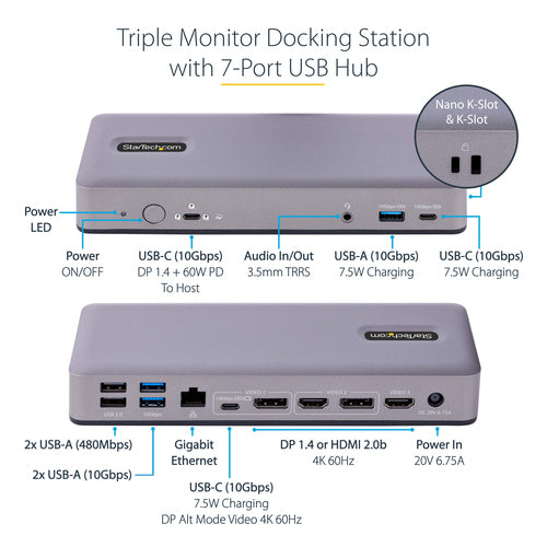 StarTech.com DK31C3MNCRUE laptop dock/port replicator