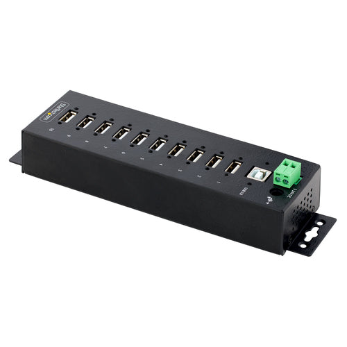 10-Port Industrie-USB-2.0-Hub Robuster USB-Expander 480 Mbit/s ESD-Schutz Level 4