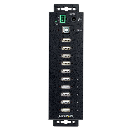 10-Port Industrie-USB-2.0-Hub Robuster USB-Expander 480 Mbit/s ESD-Schutz Level 4
