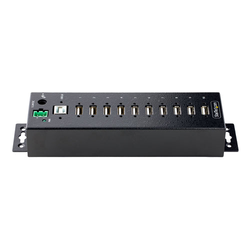 10-Port Industrie-USB-2.0-Hub Robuster USB-Expander 480 Mbit/s ESD-Schutz Level 4