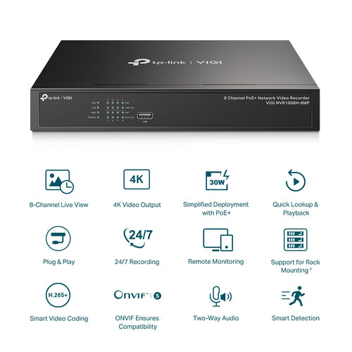 TP-Link VIGI NVR1008H-8MP network video recorder