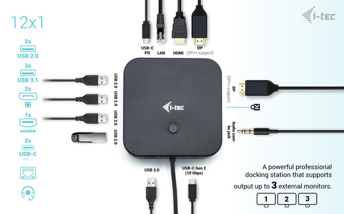 i-tec C31TRIPLE4KDOCKPDPRO laptop dock/port replicator