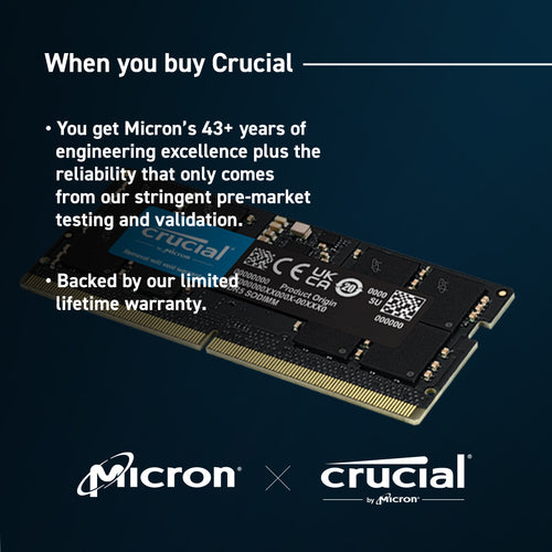 64GB Crucial DDR5 5600MHz SO-DIMM Memory Module Dual Channel