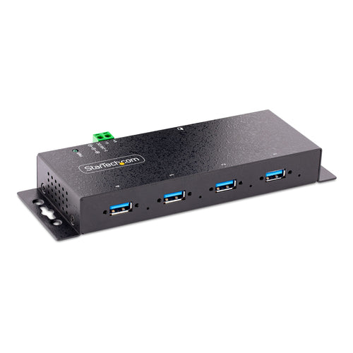 4-Port Industrial USB 3.0 Hub StarTech.com ESD Protection DIN Mountable