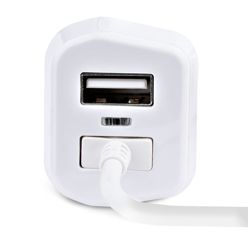 Dual USB Car Charger Adapter 12W with 1m Coiled Lightning Cable - StarTech.com