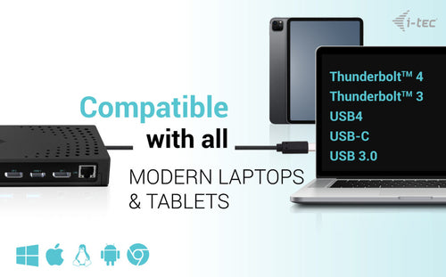 i-tec CATRIPLE4KDOCKPD2UK laptop dock/port replicator