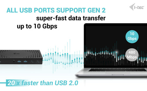 i-tec CATRIPLE4KDOCKPD2UK laptop dock/port replicator