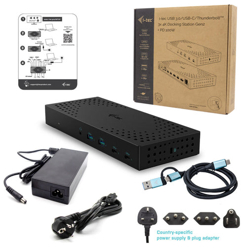 i-tec CATRIPLE4KDOCKPD2UK laptop dock/port replicator