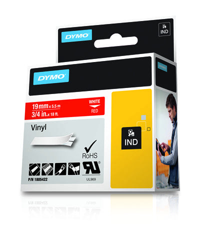 Label-Making Tape DYMO 1805422 Vinyl Labels 19mm x 5.5m Red