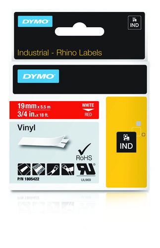 Label-Making Tape DYMO 1805422 Vinyl Labels 19mm x 5.5m Red