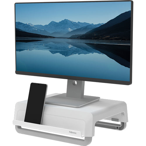 Fellowes Breyta Monitorständer - Verstellbares weißes Design, freistehend, 15 kg Tragkraft