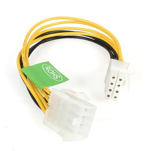 EPS 8 Pin Power Extension Cable StarTech.com 8in 0.203m Male Female Straight