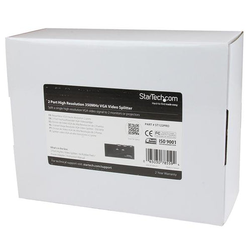 StarTech.com ST122PRO 2-Port VGA Video Splitter - 2048x1536 Resolutions, TAA Compliant