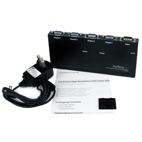 StarTech.com ST124PRO 4 Port VGA Video Splitter - 350 MHz, 2048 x 1536 Resolution