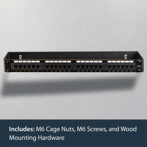 Hinged Wall Mounting Bracket 1U 19in for Patch Panels Black