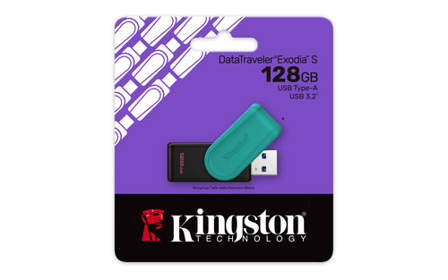 USB-Stick Kingston DataTraveler Exodia S 128GB USB 3.2 Gen 1 tragbarer Swivel-Speicher