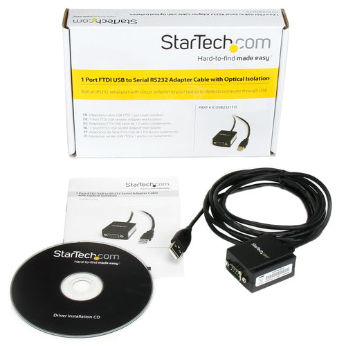 StarTech.com ICUSB2321FIS USB-zu-RS232-Adapterkabel – 2,5 m mit optischer Isolierung