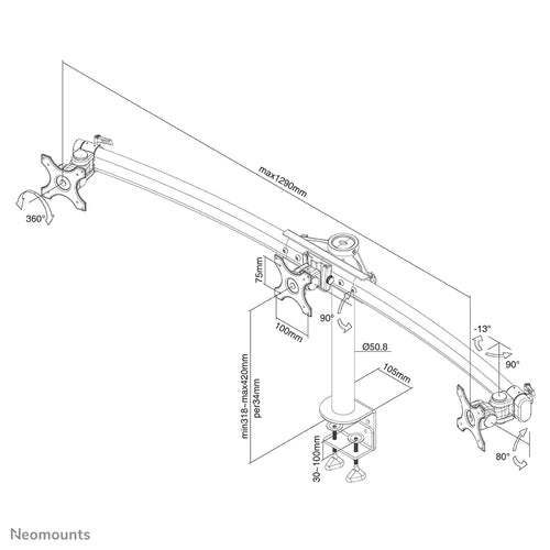 Neomounts FPMA-D700D3 monitor mount / stand