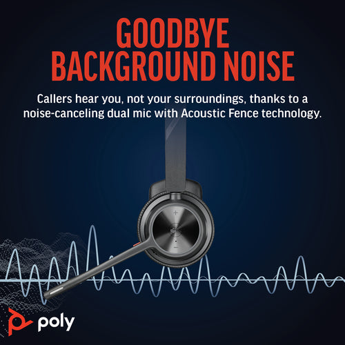 Kabelloses monaurales Headset HP Poly Voyager 4310 UC 20–20000 Hz mit BT700 Adapter