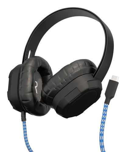 Wired Headset MAXCases USB-C Inline Volume Control Microphone Black