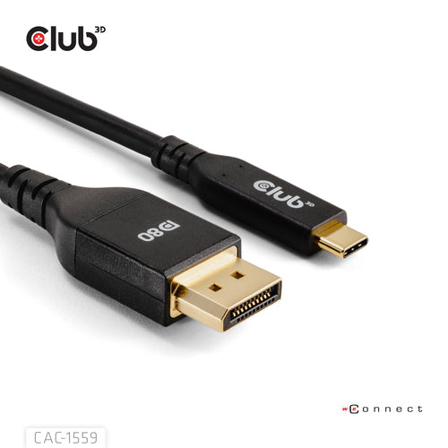 CLUB3D USB TYPE-C TO DISPLAYPORT DP80 BIDIRECTIONAL VESA CERTIFIED CABLE 1M/3.28 FT - Kabel - Digital/Daten USB cable