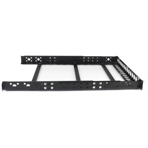 1U Universal Server Rack Rails Adjustable Depth 19 Inch Steel Black