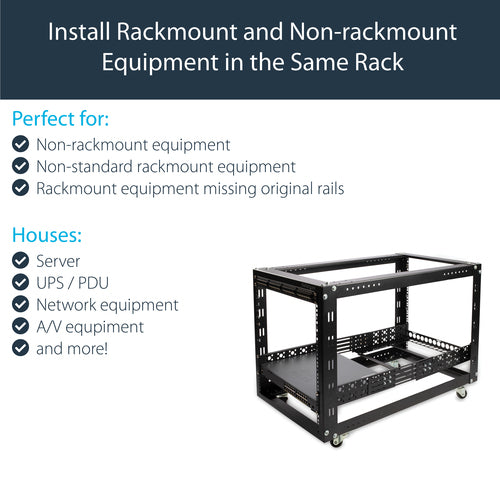 StarTech.com UNIRAILS2U Verstellbare Rack-Schienen - 2HE, Schwarz, Stahl
