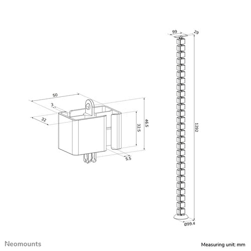 Neomounts ADS06-130BL cable organizer