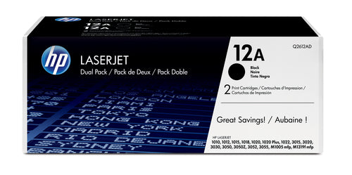 HP 12A 2-pack Black Original LaserJet Toner Cartridges toner cartridge