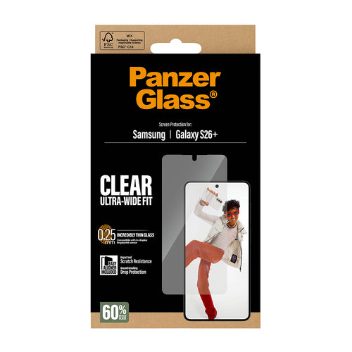 PanzerGlass ® Screen Protector Samsung Galaxy S26+ | Ultra-Wide Fit w. EasyAligner