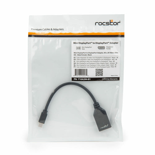 Mini DisplayPort to DisplayPort Adapter 4K UHD 3840x2160 Black