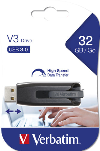 USB 3.0-Flash-Laufwerk 32 GB Verbatim V3 80 MB/s Typ A Schwarz