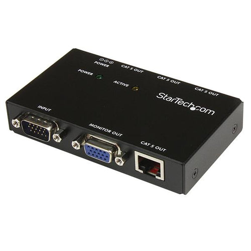VGA Over CAT5 Video Extender 4 Port 1600x1200 450ft Black