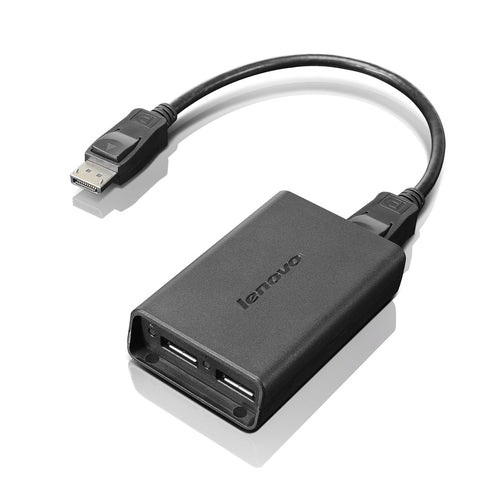 DisplayPort to Dual-DisplayPort Monitor Cable 6ft Male to Female USB A Black