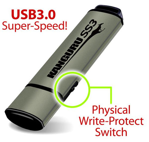 iStorage Kanguru SS3 128GB USB-Flash-Laufwerk – Sicherer USB 3.0 Speicher