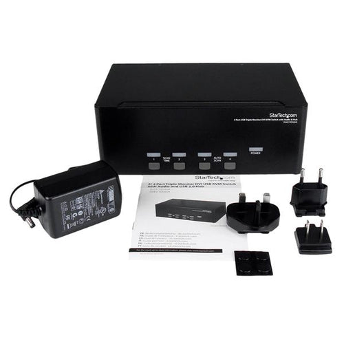 StarTech.com SV431TDVIUA 4-Port Triple-Monitor DVI KVM-Switch – 1920 x 1200