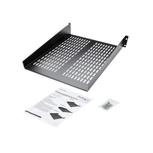 StarTech.com 2HE Lüftungsfachboden – 55,9 cm tiefe, robuste Stahlablage