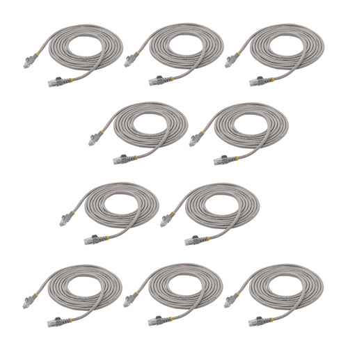StarTech.com CAT6 Ethernet Cable 10 ft - Snagless RJ45 - 10 Pack - Gray - Reliable Network Connectivity