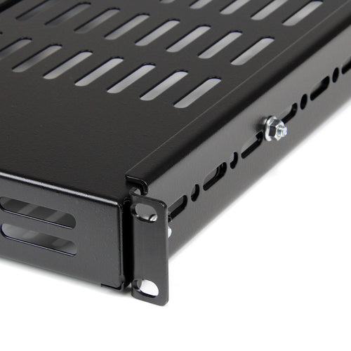 StarTech.com Verstellbare, belüftete Server Rack Ablage – 79,4 kg Traglast, 49,5-96,5 cm verstellbare Tiefe