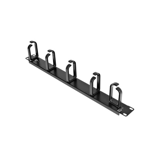 19 Inch Metal Rackmount Cable Management Panel Steel Black 1U