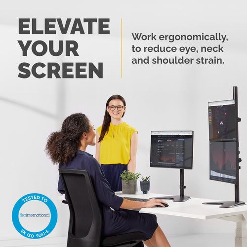 Dual Stacking Monitor Arm Freestanding Ergonomic Mount 32 Inch 8KG