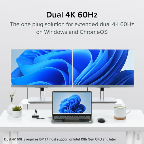 USB C HDMI Adapter für zwei Monitore 4K 60Hz Plugable Technologies