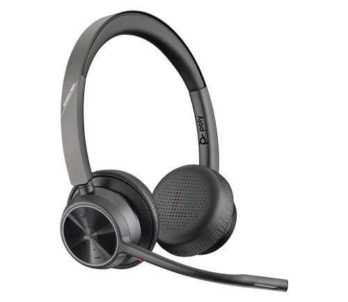 HP Poly Voyager 4320 USB-A Headset – Microsoft Teams zertifiziert – Kabelgebunden & Kabellos – Schwarz