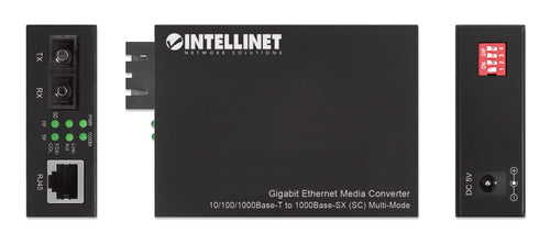 Gigabit-Ethernet-Medienkonverter 10/100/1000Base-T auf 1000Base-SX 550m Intellinet