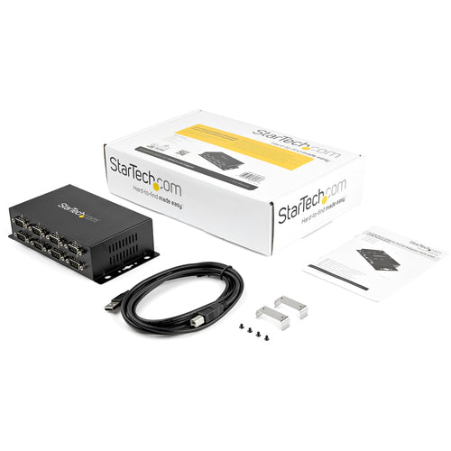 StarTech.com ICUSB2328I USB-auf-RS232-Seriell-Adapter-Hub mit 8 DB9-Ports – USB 2.0, montierbar, Schwarz